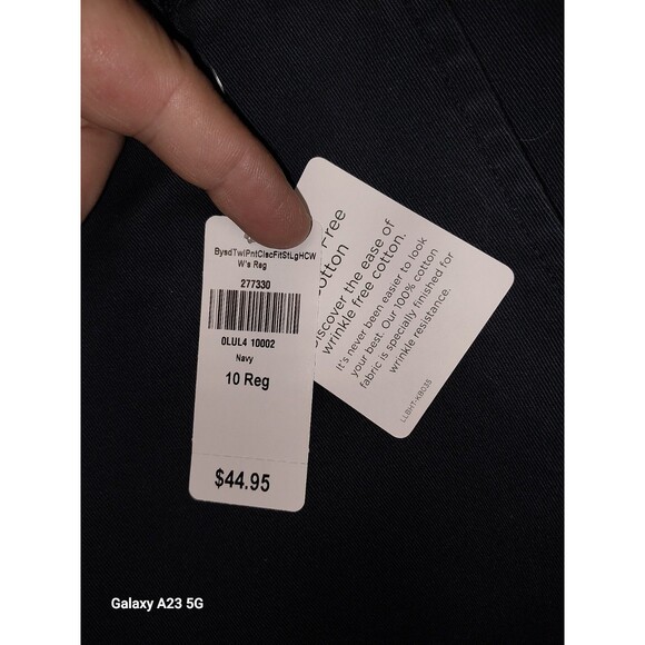 L.L. Bean Classic Fit Wrinkle Free Cotton Chino Navy 10 Regular - Picture 9 of 11